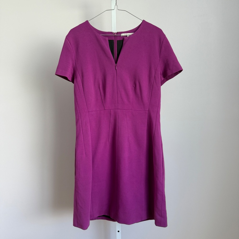 Diane von Furstenberg DVF Purple Career‎ Dress V-Neck Short Sleeve Size 12